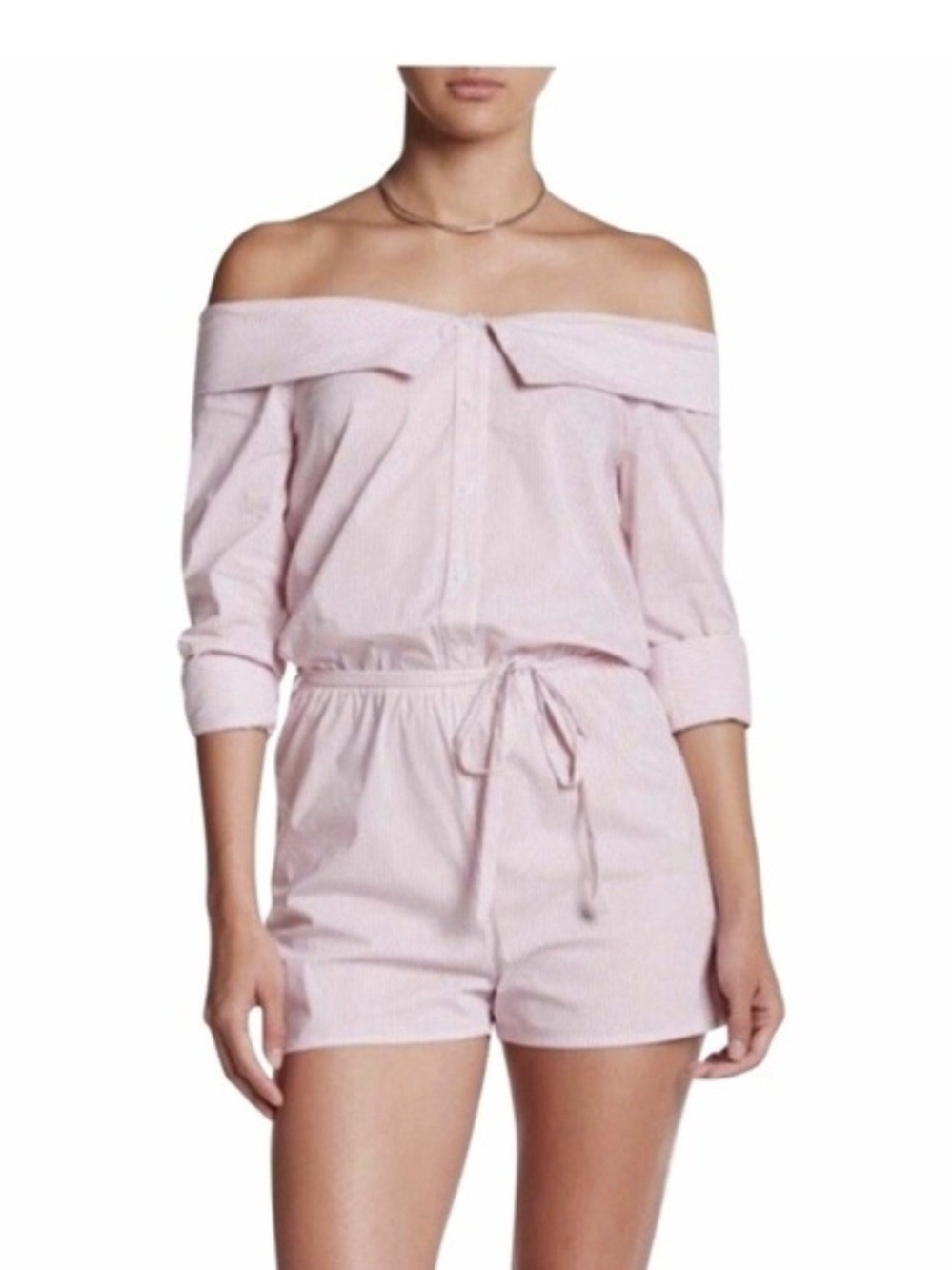 Romeo & Juliet Couture Light Pink Off-Shoulder Romper  NWT  Size S  Orig. $155